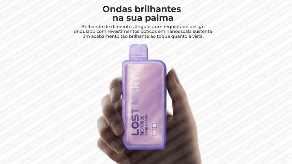 Design do Pod Descartável Lost Mary MO10000 na Tech Market Brasil