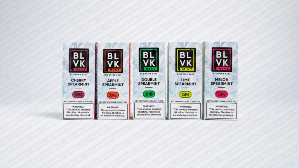 Sabores do Nic Salt BLVK Mint na Tech Market Brasil