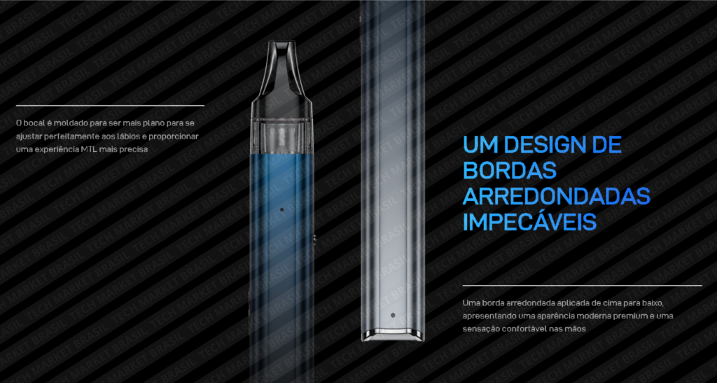 Design do Pod Descartável Vaporesso Xros 3 na Tech Market Brasil
