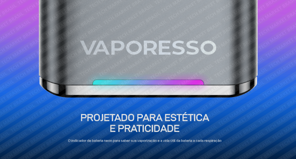 Indicador de bateria do Pod system Vaporesso Xros 3 na Tech Market Brasil