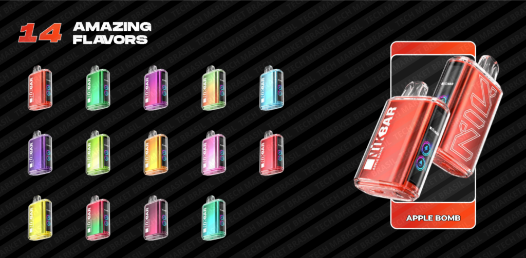 Sabores do Pod Descartável NIKBAR 15000 Puffs na Tech