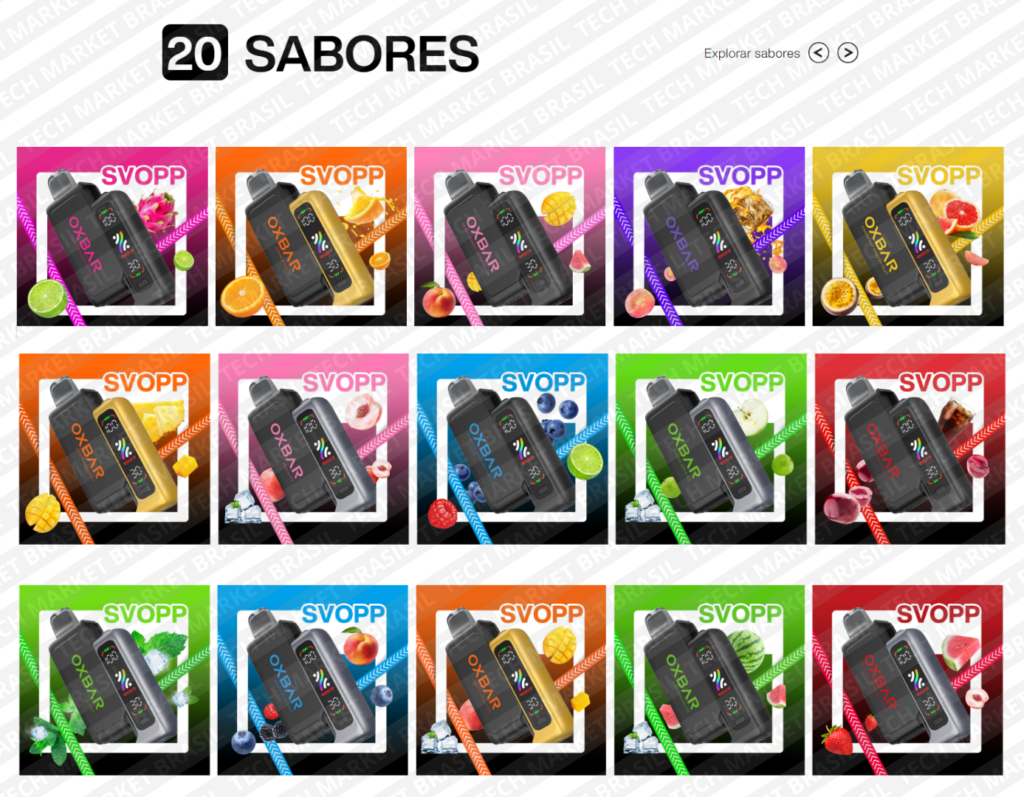Sabores do Pod Descartavél OXBAR SVOPP KIT 32K – 32000 Puffs