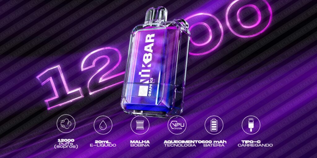 Destaques do Pod Descartavél NIKBAR N12000 – 12000 Puffs
