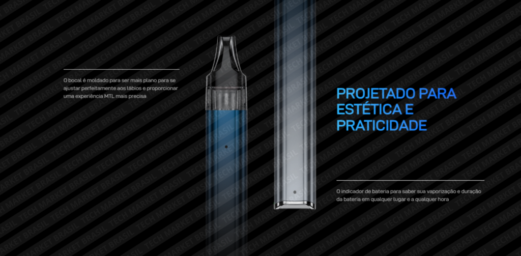 Design do Pod System Vaporesso XROS 3 Mini – 1000 mAh na Tech Market Brasil