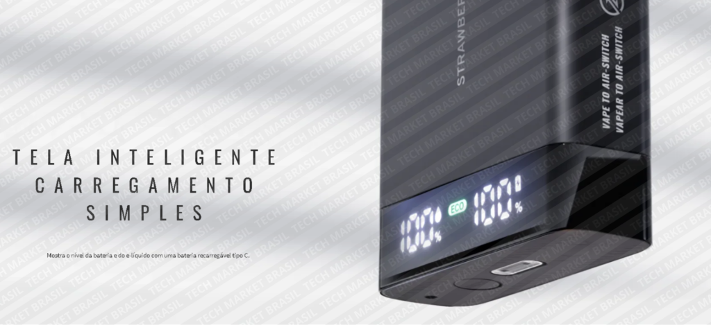 Display do Pod Descartável Ignite V150 Pro na Tech Market Brasil