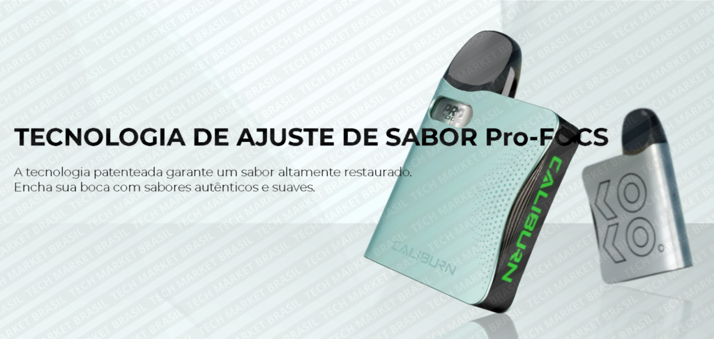 Tecnologico Pro-Focs do Pod System Uwell CALIBURN AK3 na Tech Market Brasil