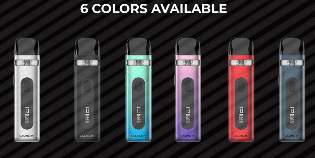 Cores do Pod System Uwell CALIBURN X na Tech Market Brasil