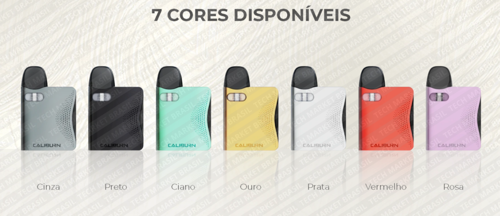 Cores do Pod System Uwell CALIBURN AK3 na Tech Market Brasil