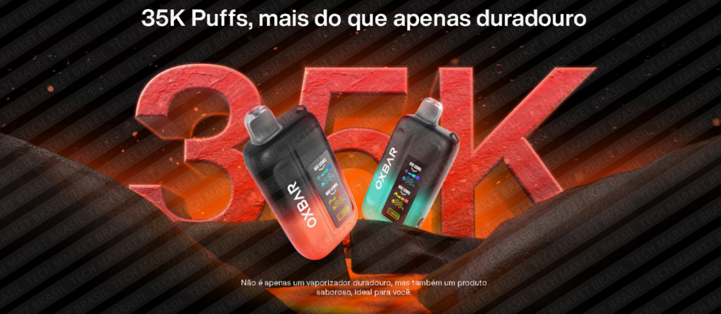 Quantidade de Puffs do Pod Descartável Oxbar ICE NIC Control - 35000 Puffs na Tech Market Brasil