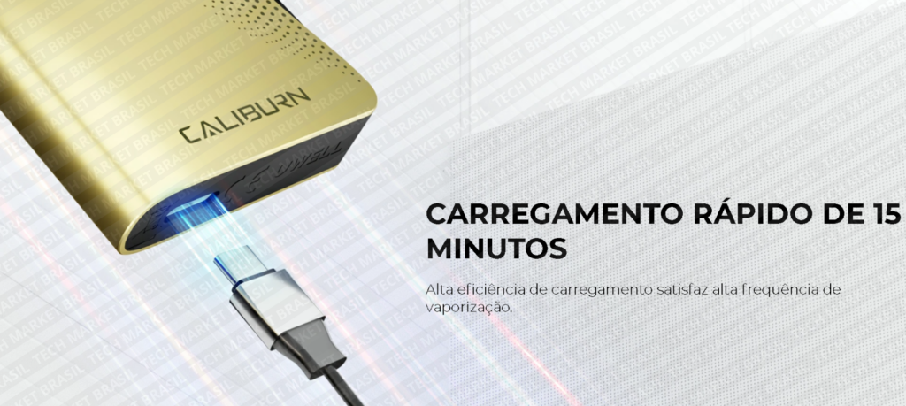 Carregamento rapido do Pod System Uwell CALIBURN AK3 na Tech Market Brasil