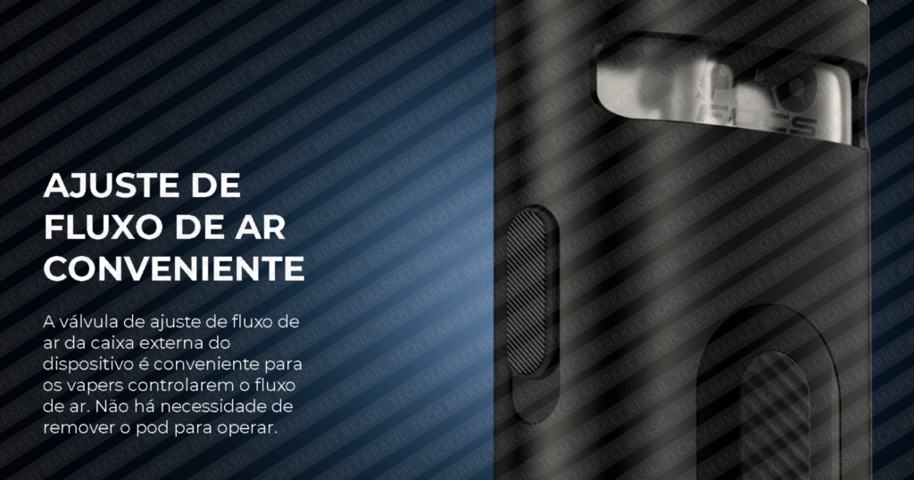 Ajuste de fluxo de ar do Pod System Uwell CALIBURN X na Tech Market Brasil