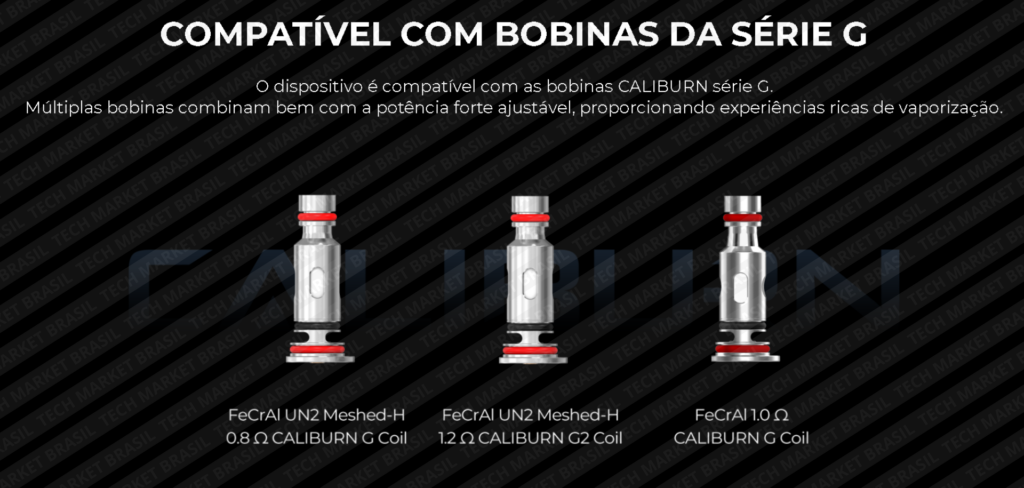 Bobinas compativeis do Pod System Uwell CALIBURN X na Tech Market Brasil