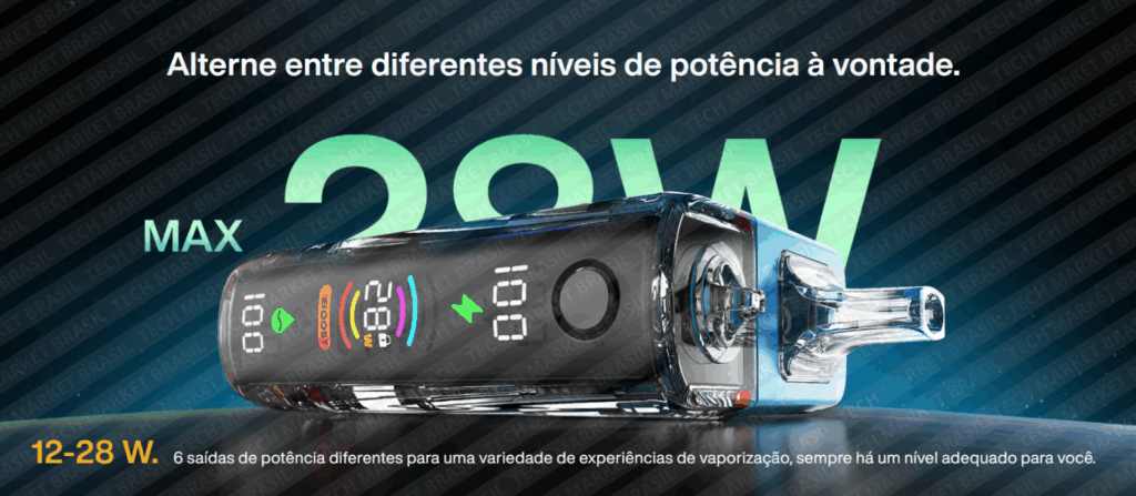 Controle de potencia do Pod Descartavél Oxbar GK30 Zodiac Edition na Tech Market Brasil
