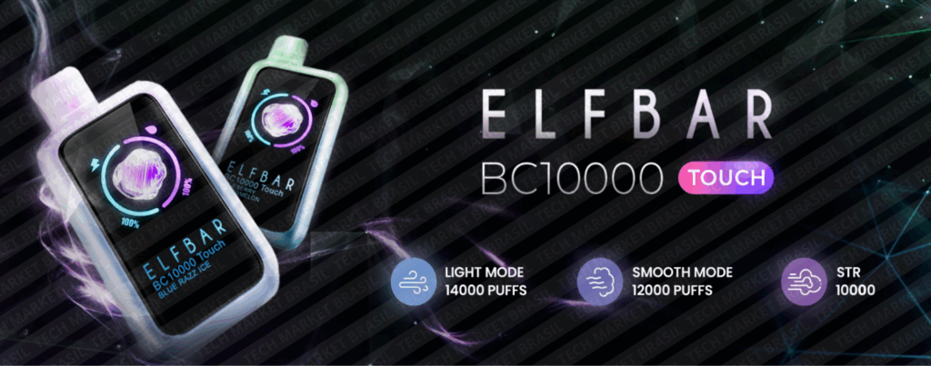 Banner de apresentação do Pod Descartável Elf Bar BC10000 Touch na Tech Market Brasil