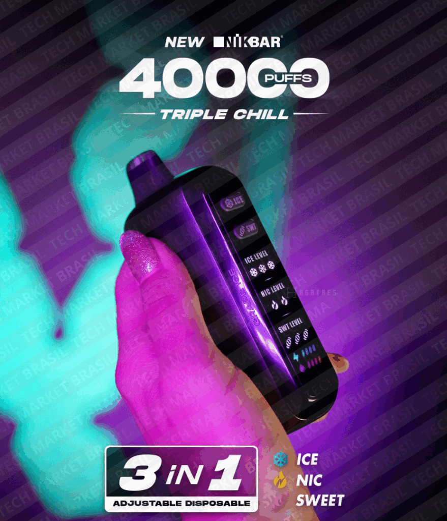 Banner do Pod Descartável Nik Bar 40k Triple Chill na Tech Market Brasil