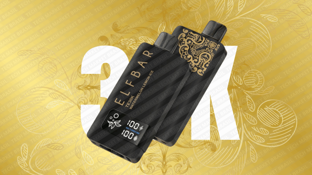 Banner do Pod Descartável Elf Bar TE30K Black and Gold na Tech Market Brasil