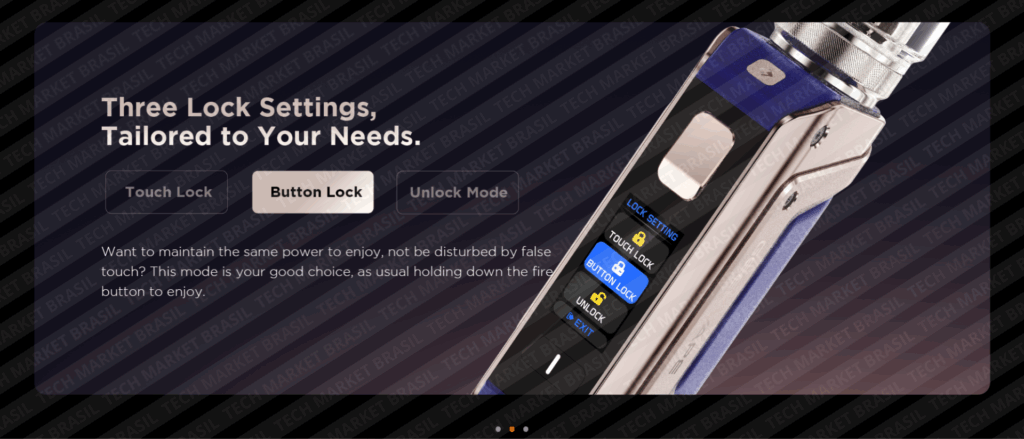 Button Lock do Vaporizador Geek Vape Aegis Legend 3 na Tech Market Brasil