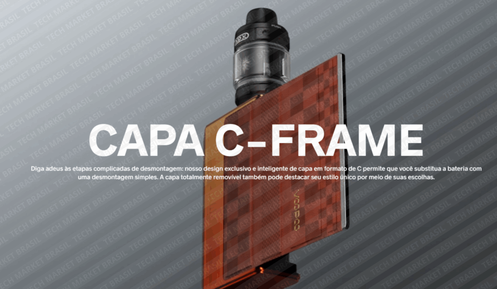 Capa C frame do Vaper Voopoo Drag 5 na Tech Market Brasil