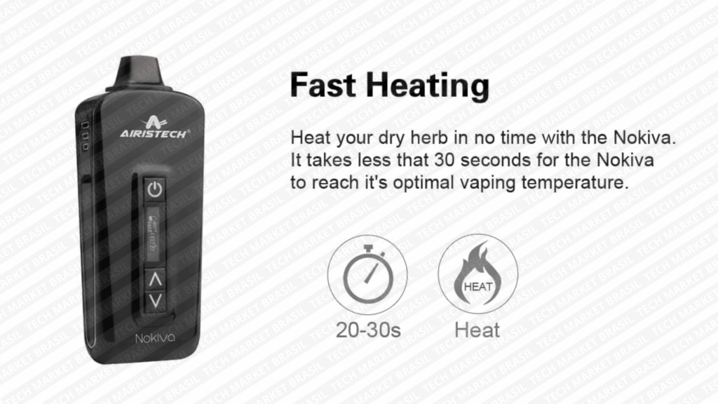 Aquecimento rapido do Vaporizador de ervas Airistech Herbva Novika na Tech Market Brasil