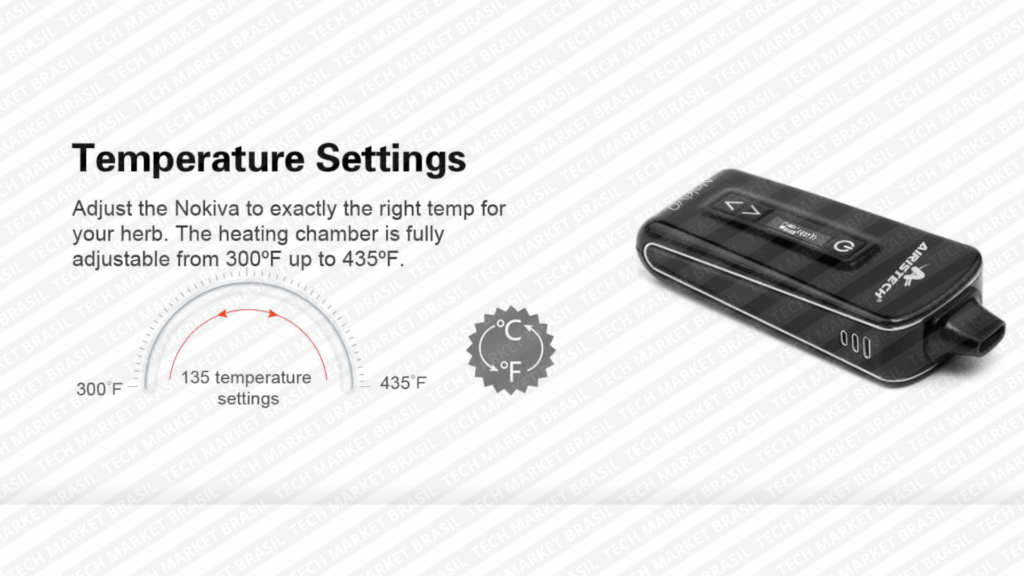 Controle de Temperatura do Vaporizador de ervas Airistech Herbva Novika na Tech Market Brasil