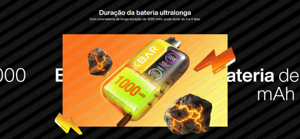 Bateria do Pod Descartável Oxbar Tri Fusion 45k na Tech Market Brasil