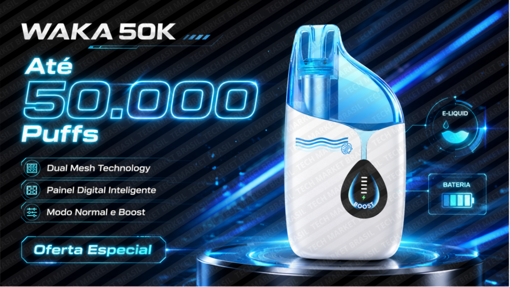 Banner do Pod Descartavel Waka Icon 50K na Tech Market Brasil