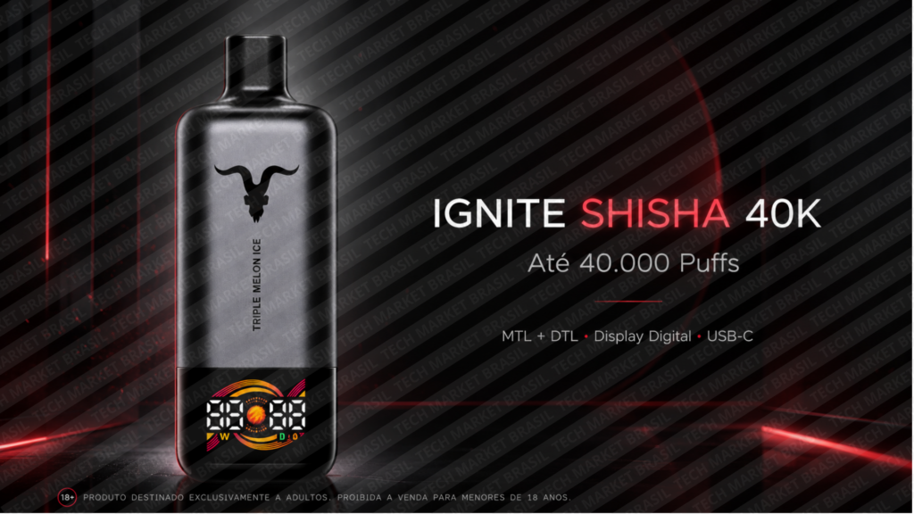 Banner do Pod Descartável Ignite Shisha 40k na Tech Market Brasil