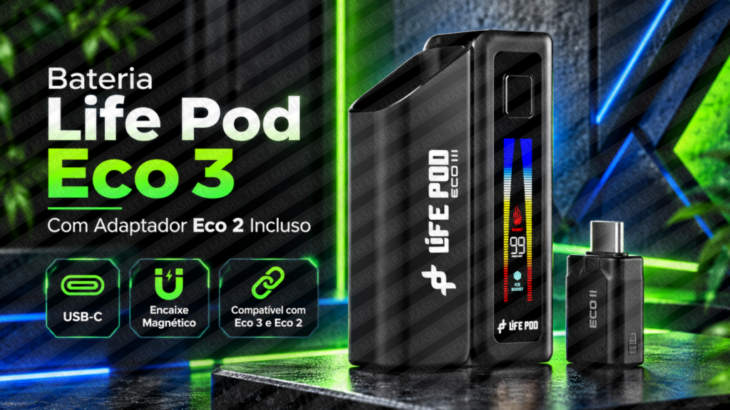 Banner Bateria com Adaptador Eco 2 para Eco 3 na Tech Market Brasil
