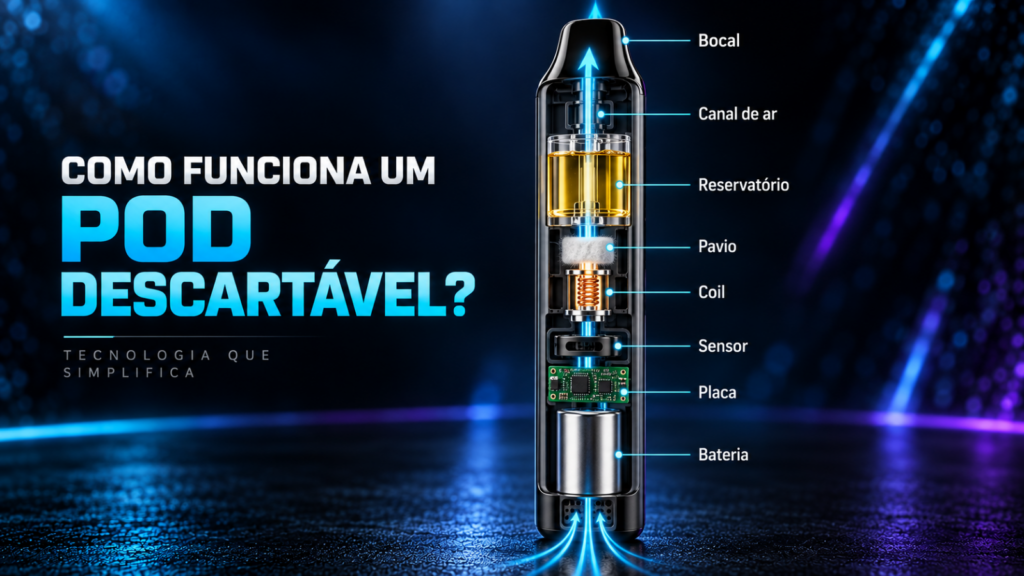 Componentes que explicam como funciona um pod descartável
