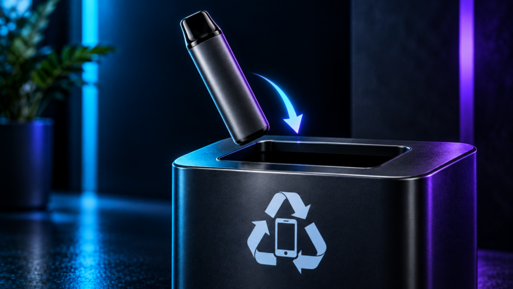 Como descartar um pod descartável em ponto de coleta eletrônico
