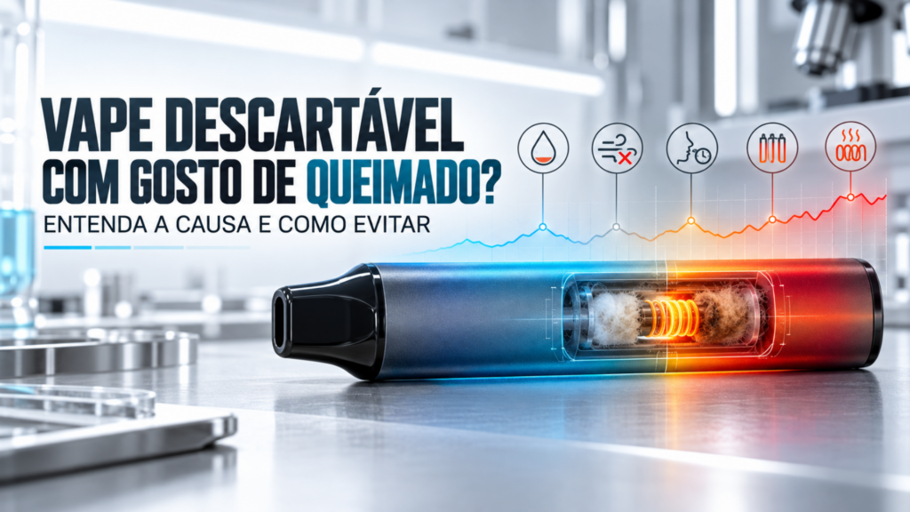 Banner Vape Descartável com gosto de queimado