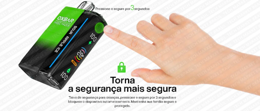 Segurança do Pod Descartável Oxbar Magic Maze 2 – 30000 Puffs – 900mAh na Tech