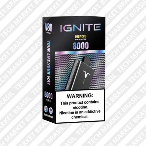 IGNITE V80 – 8000 Puffs – Pod Descartável Passion Tobacco