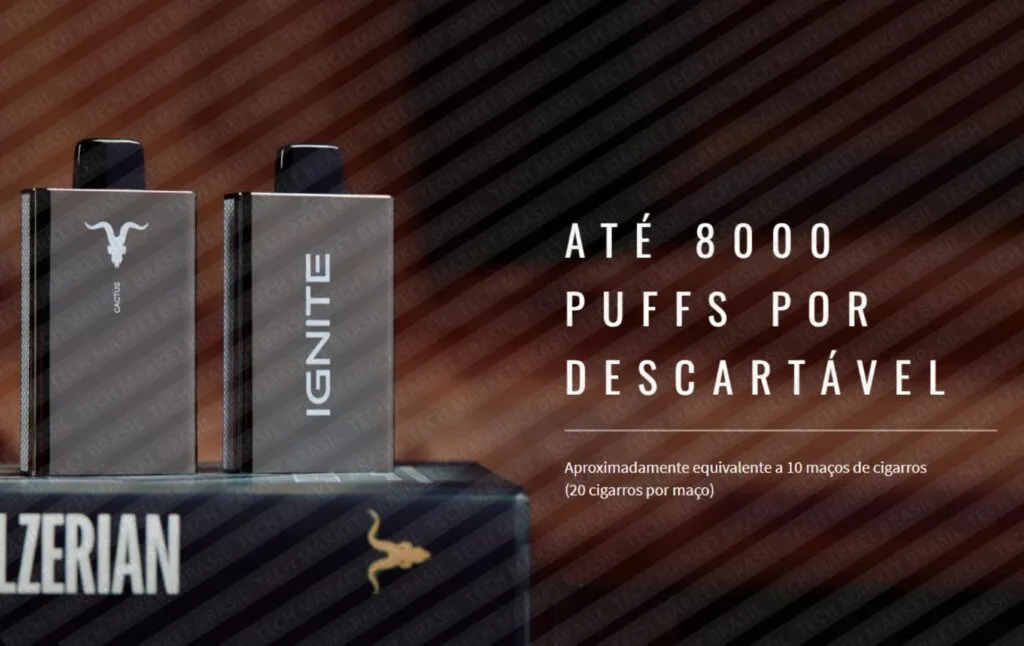 8000 Puffs para desfrutar do Pod Descartavél Ignite V80 na Tech