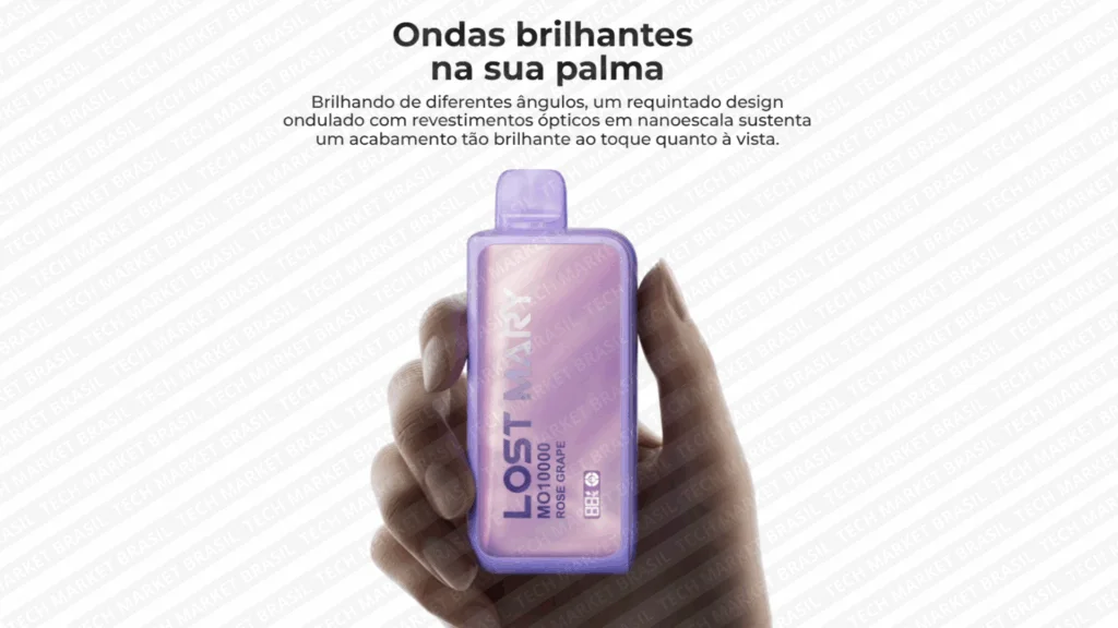 Design do Pod Descartável Lost Mary MO10000 na Tech Market Brasil
