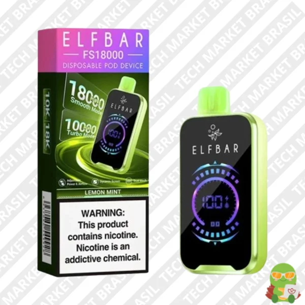 Elf Bar FS18000 Puffs – Pod Descartável – 800mAh Lemon Mint