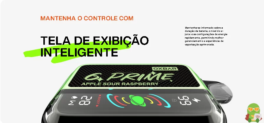 Tela de exibição Inteligente do Pod Descartavel Oxbar GPrime