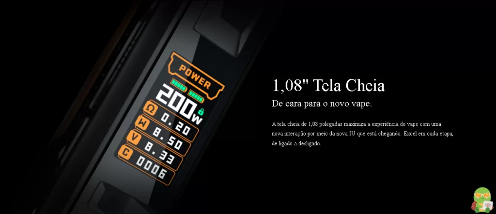 Tela do vaper Geek Vape L200 Aegis Legend 2 na Tech