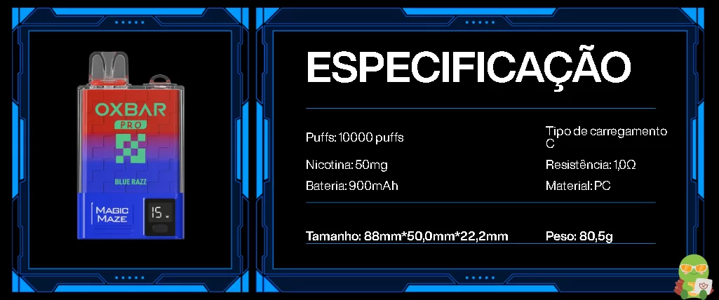 Especificações do Pod Descartável 