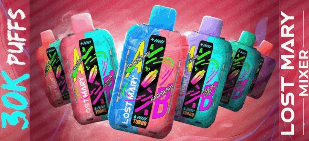 Sabores do Pod Descarável Lost Mary Mixer 30k na Tech Market Brasil