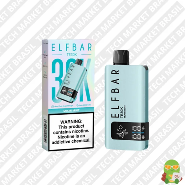 Elf Bar TE30K – 30000 Puffs – Pod Descartavél Miami Mint