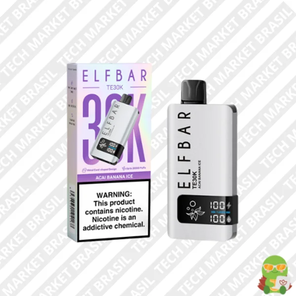 Principal do Elf Bar TE30K – 30000 Puffs – Pod Descartavél Açai Banana Ice