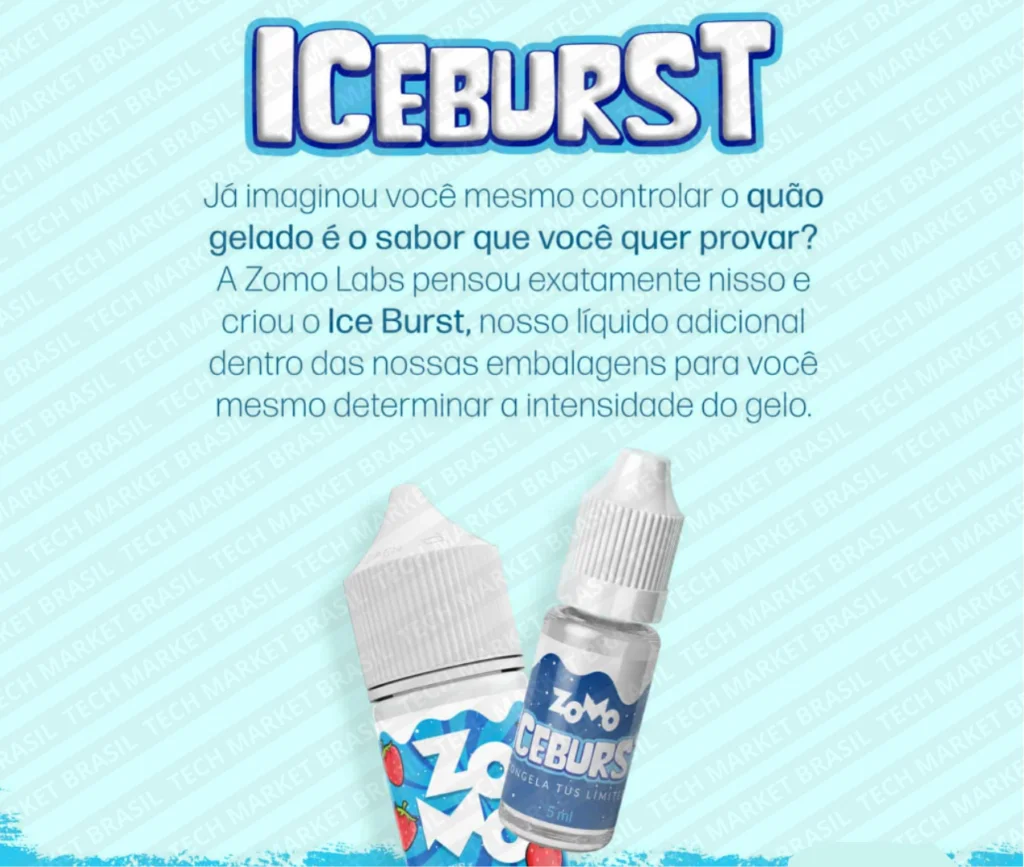 IceBurst do E-liquido Banner do E-liquido Zomo IceBurst 60ml – FreeBase – (3mg) na Tech