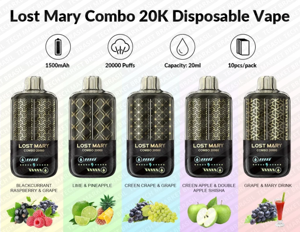 Informações do Pod Descartavél Lost Mary Combo 2000 Puffs - Tech Market Brasil