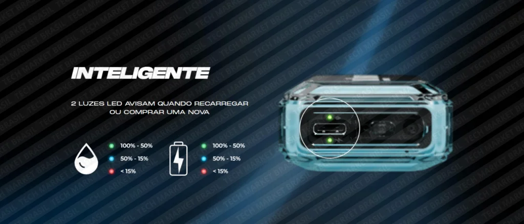 Marcação de Liquido e Bateria do Pod Descartavél NIKBAR N12000 – 12000 Puffs 