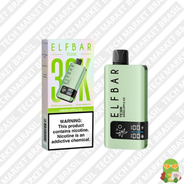 Elf Bar TE30K – 30000 Puffs – Pod Descartavél Green Apple Ice