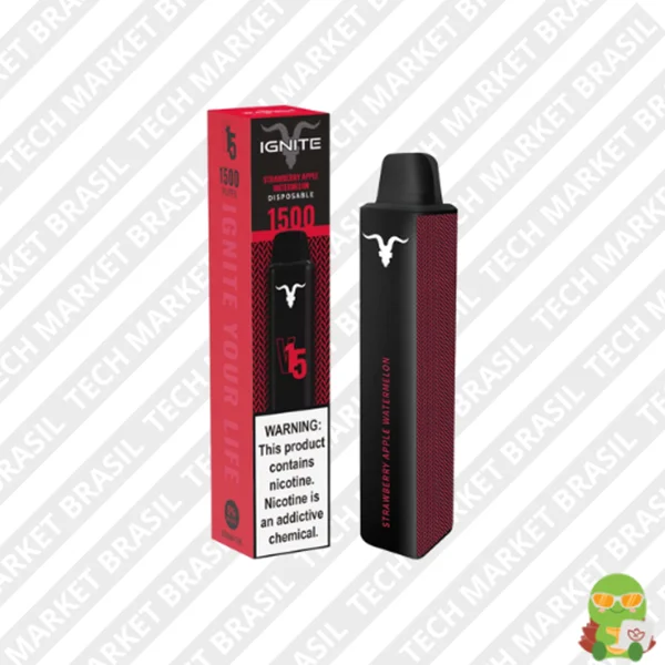 Banner do Pod Descartavél Ignite V15 – 1500 Puffs na Tech Strawberry Apple Watermelon