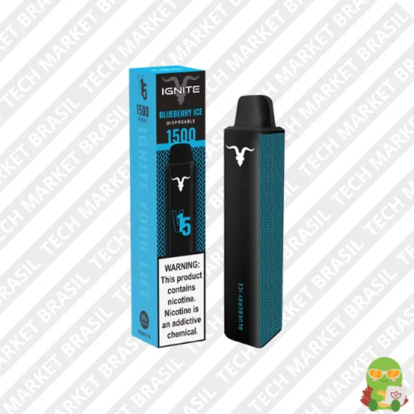 Banner do Pod Descartavél Ignite V15 – 1500 Puffs na Tech blueberry ice