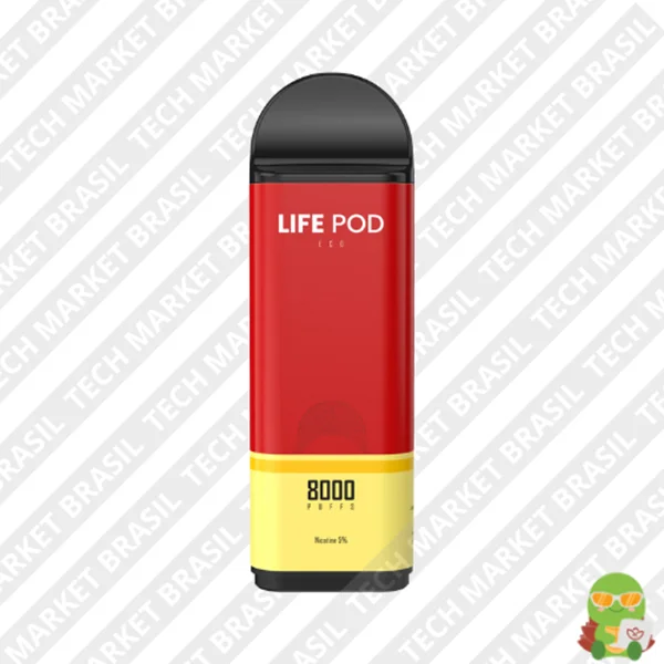 Refil Life Pod Eco – 8000 Puffs – Pod Descartável Blue razz Ice strawberry banana