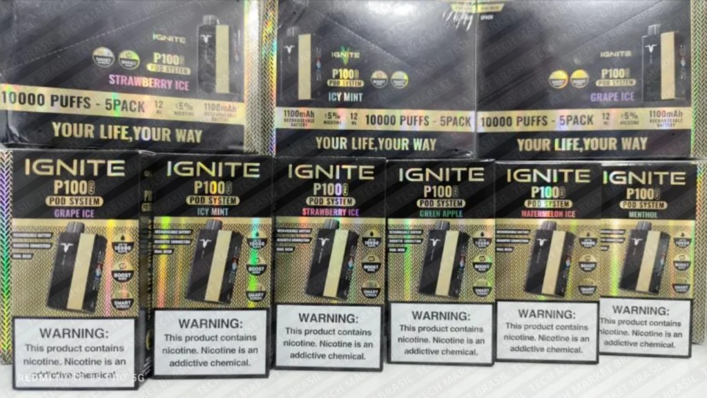 Cor Gold do Pod Descartável Ignite P100 Pro Kit na Tech